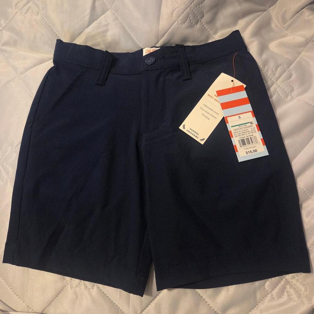 Navy blue kids uniform shorts